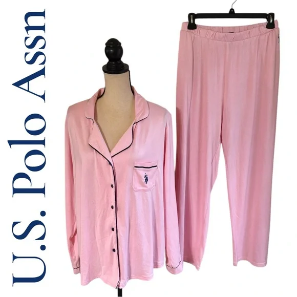 U.S. Polo Assn. Women's 3X Light Pink Pajama Set. Super soft! Like new preowned! - Picture 4 of 10